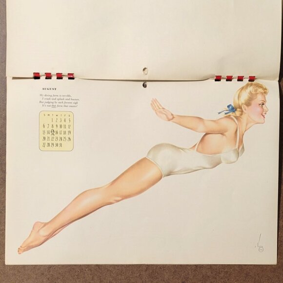 Esquire Varga 1945 Pin-Up Girl Calendar Risque with Envelope - Picture 5 of 12